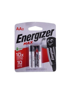 اشتري Energizer Alkaline Max 1.5V 2-Pieces Battery Aa في الامارات
