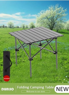 Buy Camping Table, Aluminum Roll-up Table with Easy Carrying Bag, Outdoor Portable Picnic Table, Lightweight Compact Folding Table for Beach, Camping, Picnic, Fishing, BBQ, Backyard, Party in UAE