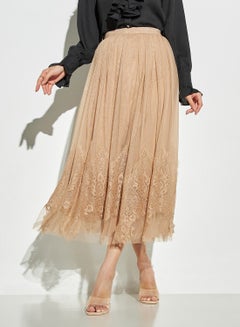 Buy 2Xtremz Lace Detail Skirt with Elasticated Waistband in Saudi Arabia