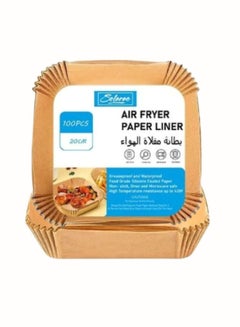 Buy Air Fryer Paper liner 100pcs Grease Proof And Waterproof Food Grade Silicone Coated in UAE