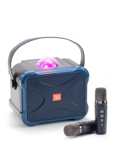 Buy Speaker Portable Karaoke Wireless Outdoor Subwoofer Stereo With 2 Microphone And Colorful Light in Saudi Arabia