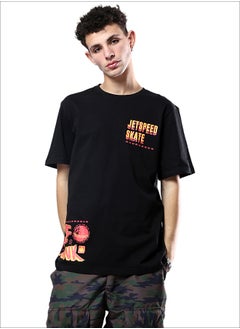 Buy Front Print "Jetspeed Skate" Black Summer Tee in Egypt