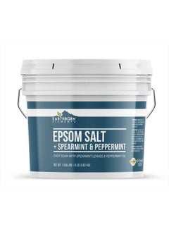 اشتري Spearmint & Peppermint Epsom Salt Foot Soak, 1 Gallon Bucket, Minty Aroma, Always Pure في الامارات