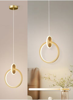 اشتري LED Hanging Ceiling Light Fixture - Color Changing, Adjustable Height & Three Dimming, Perfect for Bedroom, Living Room, Dining Room, Kitchen - Black Round Shape-14W - 3000K-6000K في الامارات