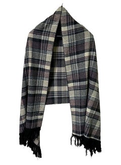 Buy Plaid Check/Carreau/Stripe Pattern Winter Scarf/Shawl/Wrap/Keffiyeh/Headscarf/Blanket For Men & Women - XLarge Size 75x200cm - P05 Grey in Egypt