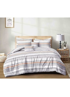 Buy 4 Pieces Fitted Single Size Bed Sheet Set Of 1 Fitted Sheet, 1 Bed Cover And 2 Pillow Cases in UAE