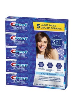 Buy 3D White Arctic Fresh Toothpaste Removing up to 80% of  surface stains 5 x 135 mL in UAE