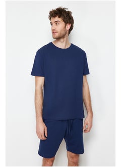 اشتري Navy Blue Men's Regular Fit Pajama Set في مصر