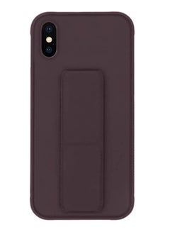 اشتري Case Cover For iPhone XS Max, Finger Grip  Phone holder Case Car Magnetic Multi-function 3 in 1 Shockproof Back Cover Protective Case (iPhone XS Max Brown) في الامارات