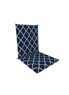 Buy Water Repellent Moroccan Pattern Back Chair Cushion Navy Blue and White 5 x 105 x 56.5 cm FLHB-NSL16012-NA in Saudi Arabia