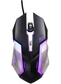 Buy Wired Mouse X7 Wired Optical Mouse 1600Dpi 7‑Color Automatic Breathing Light Usb Port Gaming Luminous Mice Computer Accessories For Pc Computer Laptop Black in Saudi Arabia