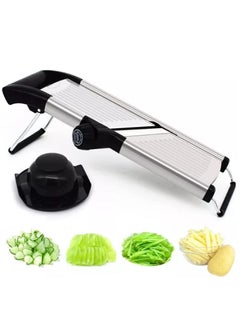 Buy Mandolin Slicer Adjustable Stainless Steel Food Vegetable Potato Onion Slicer French Fry Cutter for Kitchen Use in UAE