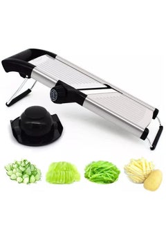 Vegetable Mandoline Potato Slicer , Fry Cutter for Onion Rings, Chips and  French Fries,Green 