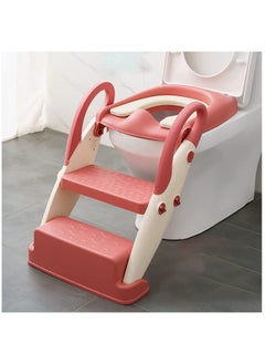 اشتري Potty Training Seat for Kids, Toddler Toilet Potty Chair with Sturdy Non-Slip Step Stool Ladder,  Foldable Toilet Trainer for Children from 1-8 Years (Pink) في السعودية