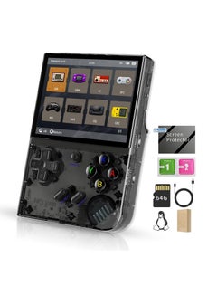 Buy RG35XX Plus Linux Handheld Game Console, 3.5'' IPS Screen, Pre-Loaded 10143 Games, 3300mAh Battery, Supports 5G WiFi Bluetooth HDMI and TV Output (64GB + 128GB, Transparent Black) in UAE