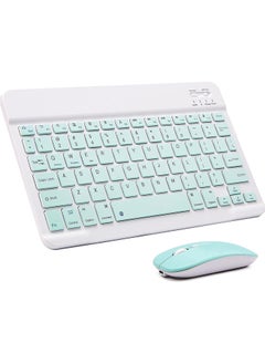 Buy Arabic and English Bluetooth Keyboard and Mouse Combo, Ultra-Slim Portable Compact Wireless Mouse Keyboard Set for IOS Android Windows Tablet Phone iPhone iPad Pro Air Mini (Green) in UAE