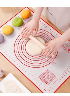 Buy Silicone Baking Mat Non Stick Heat Resistant Pastry Rolling Mat with Measurement Large Kneading Dough Countertop Mat 60x40cm in UAE