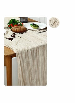 اشتري Cheesecloth Table Runner 35 x 118 Inch Gauze Tablecloth Boho Wedding Decor 10 Ft Rustic Wedding Decorations Vintage Table Centerpieces for Wedding Reception Bridal Shower Birthday (1 Pack Beige) في الامارات