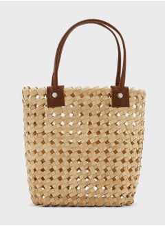 Buy Palm Leaf Picnic Small Tote Bag in UAE