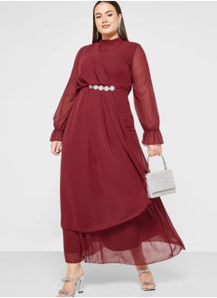 Buy Frill Layer Detail Fit & Flare Dress in UAE