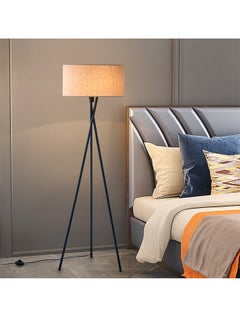 Buy Floor Lamps Modern Floor Lamp Wrought Iron Tripod Fabric Lighting Decoration Standing Lamp Foot Switch in Saudi Arabia