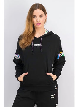 اشتري Women Graphic Hoodie Sweater, Black في الامارات