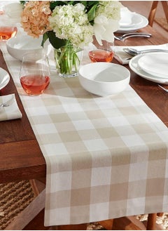 Buy Rustic Linen Table Runner Long Embroidered with Hand Tassels for Party in Saudi Arabia