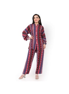 Buy PRINTED VISCOSE CASUAL ELEGANT CO-ORD SET FOR WOMENS ARABIC KAFTAN JALABIYA in UAE