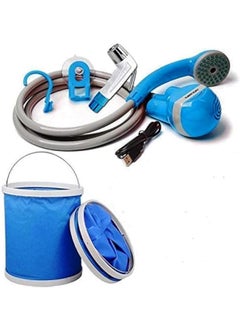 Buy GO2CAMPS Portable Muslim Travel Camping Shattaf for Indoors and Outdoors | Portable Bidet Sprayer with Foldable Bucket and USB Rechargeable Pump-Perfect for Camping, Backpacking, Trip, Outdoor Activities in UAE