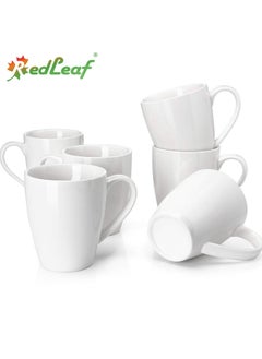 Buy 12 oz Ceramic Coffee Mugs, Large White Ceramic Mugs with Large Handle for Coffee, Tea (6pcs) in Saudi Arabia