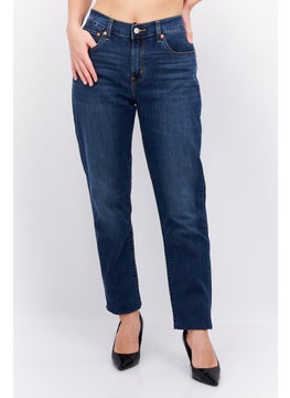 Buy Women Regular Fit Washed Denim Jean, Blue in UAE