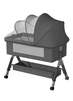 Buy Bedside Baby Bassinet, Adjustable Baby Bassinet Bedside Sleeper with Changing Stantion, Bedside Cradle Bed for Baby Boys or Girls, Dark Grey in UAE