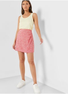 Buy Button Detail Printed Skirt in UAE