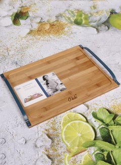 Buy Ecofriendly Bamboo Wooden Tray Serving Plate With Handle in UAE
