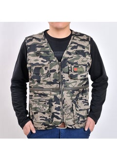 Buy Breathable Mesh Fishing Vest Men Multi-Pocket Waistcoat Spring and Autumn Scissors Camouflage in UAE