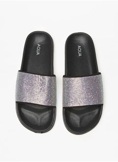 Buy Women's Embellished Slip-On Slides in Saudi Arabia