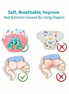 Buy 3 Piece Potty Training Underwear, 6 Layers Breathable Cotton Absorbent Trainer Pants for Toddler Baby Boys Girls Waterproof in Saudi Arabia