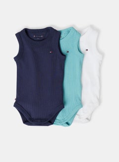 Buy Baby Unisex Rib Knit Bodysuit (Pack of 3) in Saudi Arabia