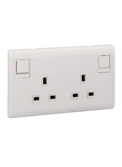 Buy Schneider Electric Pieno 13A 250V 2Gang switched socket E82T25 in UAE