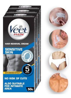 Buy Veet Hair Removal Cream For Men Sensitive Skin 50G in UAE