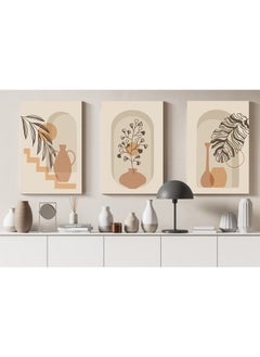 Buy home gallery Set of three Hand drawn flat design boho Printed Canvas wall art in Egypt