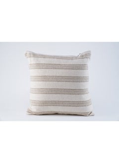 Buy Trevor Stripe Filled Cushion 45x45Cm Beige in UAE