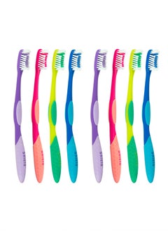 اشتري Shield Care Pro-Clean Toothbrush with Small Head for Better Reach (Family Care - Soft Bristles) Individually Wrapped - 4 Colors - 8 Count (Pack of 1) في الامارات