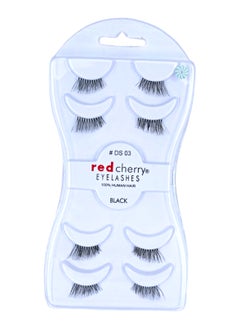 Buy Red Cherry Eyelashes Human HAIR Black 4 IN 1 #  DS 03 in Saudi Arabia