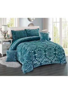 Buy Soft Bedspread Set Quilt Duvet Velvet Cover Comforter Queen King Size Bedding New Set in UAE