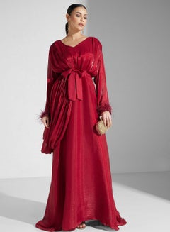 Buy V-Neck Belted Dress in UAE