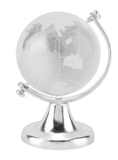Buy Crystal Globe, Sphere Table Decor Crafts,Crystal Ball Glass Sphere Display Globe, Glass Globe Round Earth World Map Ball Sphere Home Office Decor Gift Globe Paperweight(Silver) in UAE