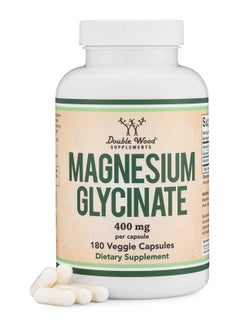 Buy Magnesium Glycinate 400mg, 180 Capsules (Vegan Safe, Manufactured and Third Party Tested in The USA in UAE