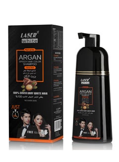 Buy Shampoo With Argan Oil Fast Coloring And Covering Gray Hair Natural Black 420ml in Saudi Arabia