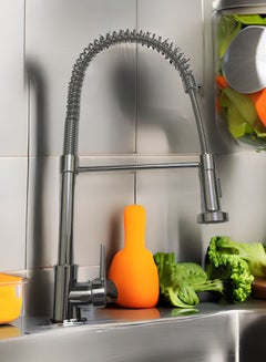 Buy Faucet 360° Rotatable Kitchen Mixer Taps Kitchen Faucet with 2 Spray Types Extendable Spiral Spring Faucet Kitchen Sink Faucet Dishwasher Rotatable Silver Color in Saudi Arabia